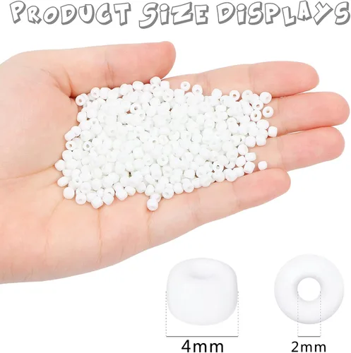 Miniatura 2 de 2200 cuentas de semillas de vidrio a granel, cuentas de poni 6/0 de 0.157 pulgadas a granel para hacer joyas, cuentas espaciadoras sueltas