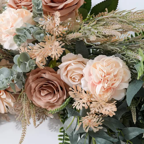 Miniatura 6 de YYHUAWU Caja Combo de Flores Artificiales Color Degradado Hoja de Flor con Tallos para DIY Ramos de Boda Centros de Mesa Baby Shower Fiesta