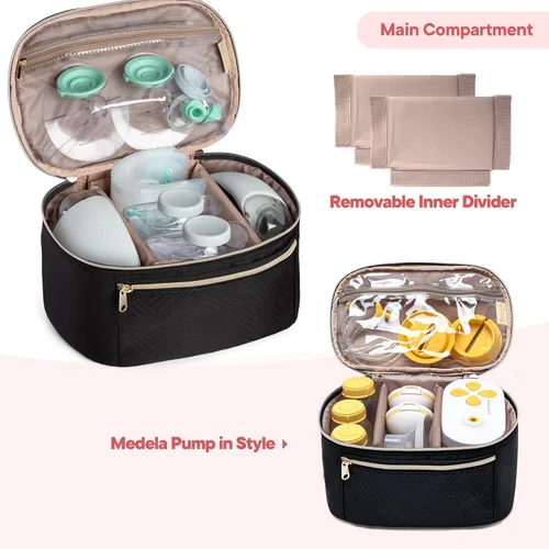 Miniatura 8 de Fasrom Bolsa de extracción de leche portátil compatible con bombas manos libres Momcozy Medela y Elvie, funda de transporte portátil con alfombrilla