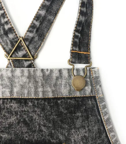 Miniatura 5 de Jeanerlor - Delantales de trabajo de mezclilla con bolsillos para mujeres y hombres, correas cruzadas y ajustables de S a XXXL, Negro