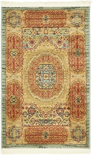 Miniatura 36 de Unique Loom Palace Collection - Alfombra bohemia tradicional, medallón, vintage (2 pies x 3 pies, rectangular, azul claro/bronceado)