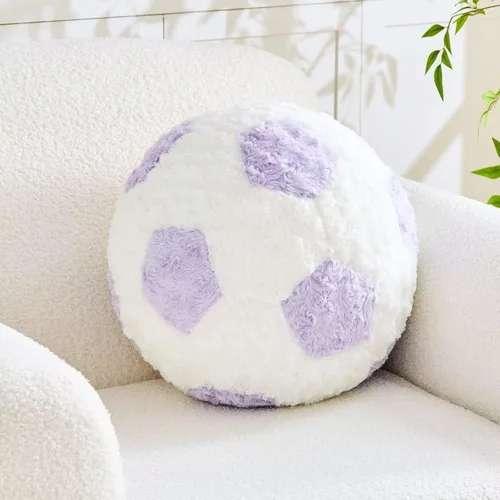 Miniatura 9 de Almohada de fútbol redonda negra para pelota de fútbol, almohadas de felpa estéticas para decoración del hogar, pelota de fútbol, almohada