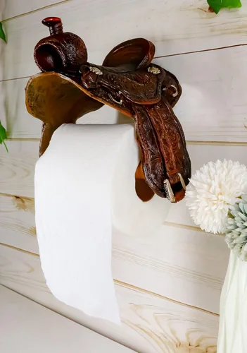 Miniatura 7 de Ebros - Figura decorativa para papel higiénico con patrón rústico occidental de 7.5 pulgadas de alto, para decoración de pared, baño, cabaña, caza