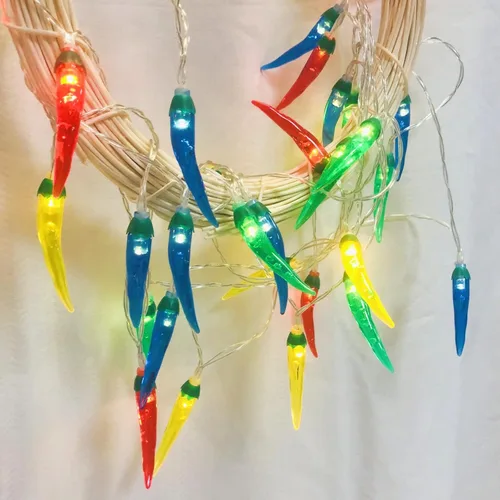 Miniatura 19 de Guirnalda de luces rojas de chile y pimienta, luces de noche de hadas, guirnalda de cobre, lámpara colgante con pilas para decoración del hogar