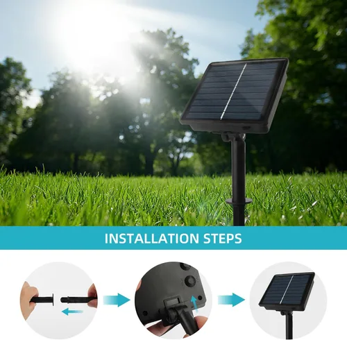 Miniatura 7 de Tcamp 200 luces LED solares de Navidad de 66 pies para exteriores, impermeables, 8 modos, funciona con energía solar, guirnalda de luces de hadas