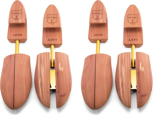 HOUNDSBAY Paquete de 2 árboles de zapatos para hombres, estiradores de zapatos de madera para hombres, árboles de zapatos de cedro para hombres,