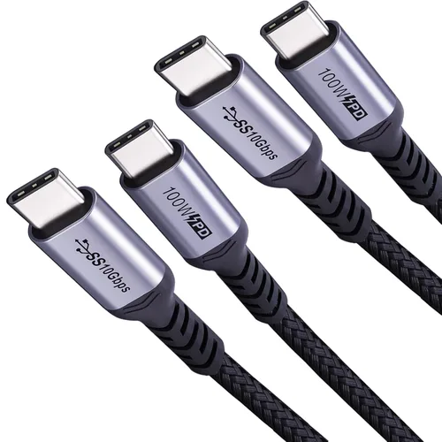 Samsung Galaxy SUMPK - Cable USB C a C 3.1 de 3 pies, paquete de 2, cable de video para monitor Tipo C de 100 W, pantalla 4K 60Hz, transferencia de