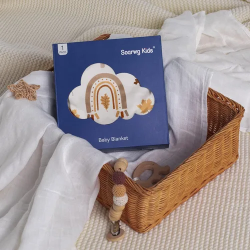 Miniatura 6 de Soarwg Kids Manta de Bebé Unisex para Recién Nacido, Mantas de Arcoíris Súper Suaves y Cómodas, para Cama de Guardería de Bebé y Niño Pequeño, Manta