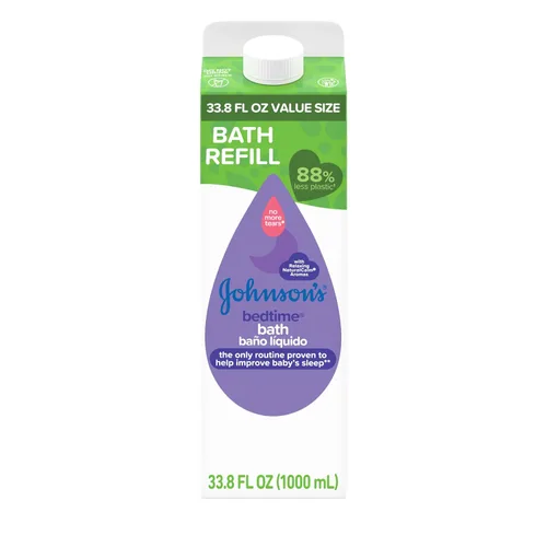 Johnson's Baño para bebé con aromas naturales relajantes y relajantes, hipoalergénico, suave y sin desgarros, esencial para el baño nocturno del