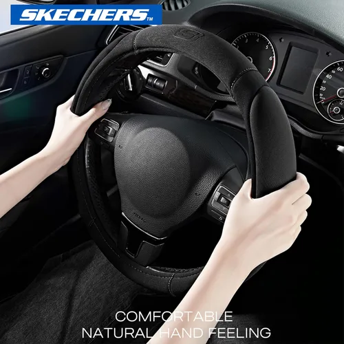 Miniatura 2 de Skechers - Funda para volante de automóvil con espuma viscoelástica, funda antideslizante para volante de 14.5-15 pulgadas, diseño cómodo y seguro