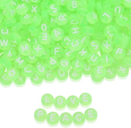 Miniatura 24 de ZHIYUXI - 1500 piezas de cuentas de letras de acrílico para pulseras de la amistad, cuentas de alfabeto para pulseras, collares, fabricación