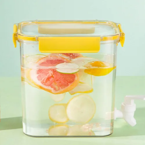 Miniatura 8 de LIFKOME 2 recipientes dispensadores de líquidos para fiestas, dispensador de bebidas, contenedor de agua con espita para refrigerador, jarra de agua