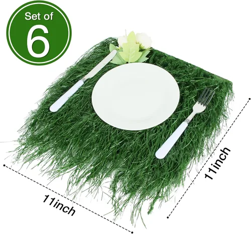 Miniatura 3 de XLX TURF Manteles Individuales Cuadrados Verdes de Césped Artificial para Centro de Mesa de Fiesta con Tema de Golf, Decoración de Primavera