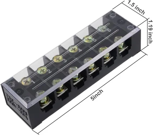 Miniatura 3 de uxcell 6 filas dobles 600V 60A Bloque de barrera de alambre Tira de terminales TBC-6006