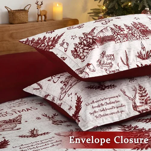Miniatura 4 de CAROMIO Funda de Edredón de Navidad Tamaño Twin, Juego de Ropa de Cama de 2 Piezas con Funda de Edredón Estampada de Navidad (Twin, 68"x90")