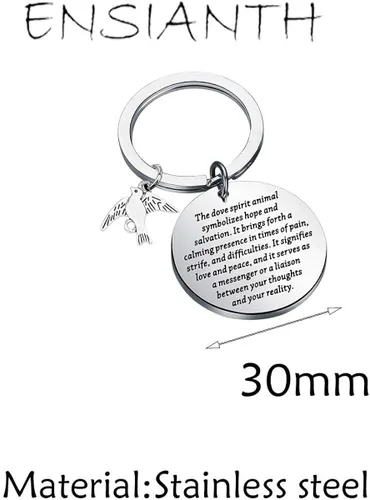 Miniatura 2 de ENSIANTH Palomas Llavero Palomas Regalo de Paz Símbolo Animal Regalo Inspirador Regalo para Amigos
