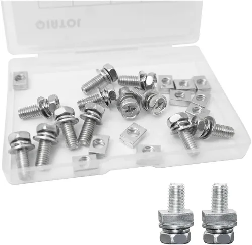 Kit de 12 piezas de pernos y tuercas, pernos y tuercas de batería de motocicleta, perno y tuerca de batería de motocicleta M6x16MM, pernos y tuercas