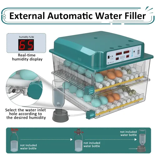 Miniatura 4 de Incubadoras para incubar huevos 120, incubadora de huevos de gallina con giro automático de huevos y pantalla de humedad, control de temperatura
