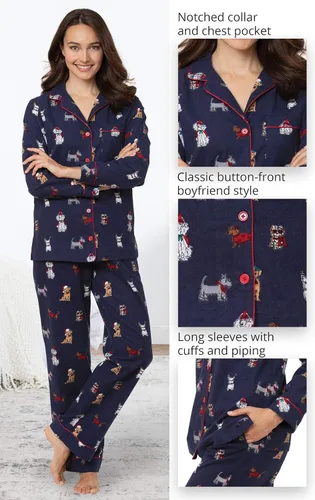 Miniatura 4 de PajamaGram Pijamas de franela suave, para amantes de las mascotas, para mujer