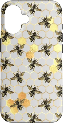 Miniatura 30 de iPhone 12 Pro Max Bumble Bee - Honeycomb Apicultor amarillo Abeja patrón caso