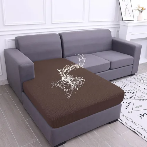 Miniatura 11 de hyha Fundas impermeables para cojines de sofá para mascotas, funda antideslizante para asiento de sofá para perros lavable, tela de jacquard Gris