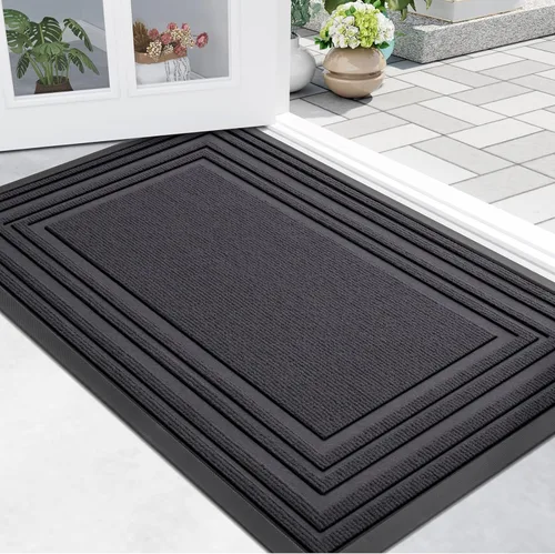 Miniatura 12 de Buganda Tapete para Puerta Delantera Entrada Interior y Exterior, Tapetes de Goma Natural Antideslizantes, Fácil de Limpiar, Perfil Bajo, Atrapa