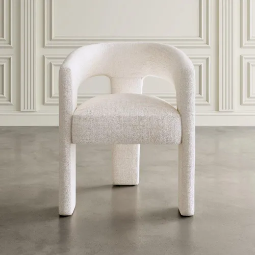 Miniatura 7 de Jofran Gwen - Silla decorativa tapizada de jacquard, moderna silla escultórica de felpa de lujo para comedor o sala de estar, sillas para sala
