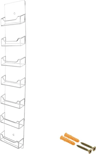 Miniatura 6 de Marketing Holders Tarjetero Horizontal Montaje en Pared Multi 15 Bolsillo Premium Acrílico Transparente Claro