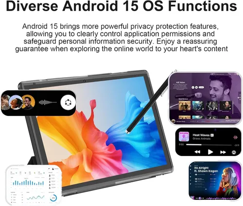 Miniatura 4 de Tableta de 10 pulgadas con estuche Stylus, tabletas Android 15 8 GB RAM 32 GB ROM compatible con 1 TB expandir, tableta de 10.1 pulgadas, incluye