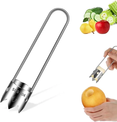 Herramienta de descorchador de frutas y verduras, herramienta de descorchador de semillas de pimiento rojo 2025 de acero inoxidable mejorada para