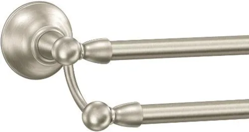 Miniatura 6 de Moen Colección Sage, Barra Doble de Toallas de Baño de 24 Pulgadas, Níquel Cepillado Resistente a las Manchas, DN6822BN, Colgador de Baño de Pared