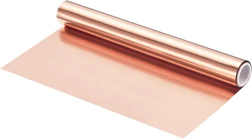 Miniatura 17 de uxcell Rollo de chapa de cobre para tapajuntas 3500 mm x 100 mm x 0,02 mm, tira de cobre puro al 99,9% de 101,6 mm x 3,5 m, placa de hoja de metal