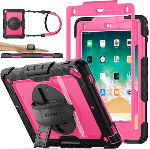 Miniatura 11 de SEYMAC stock Funda para iPad de 6ª / 5ª Generación Funda/Air 2 / Pro de 9.7 pulgadas, Protección Resistente con Protector de Pantalla, con Soporte