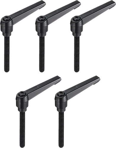 Miniatura 13 de uxcell 5 piezas de manija de palanca de sujeción ajustable M5 x 1.969 in de óxido negro métrico de acero al carbono macho roscado perillas de mano