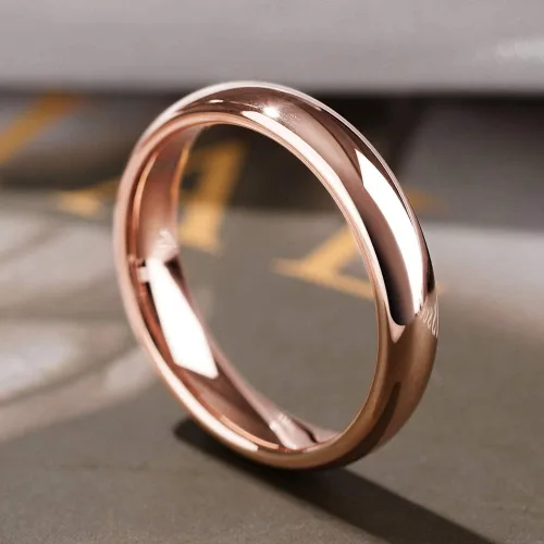 Miniatura 2 de Three Keys Jewelry - Anillo de boda de tungsteno para mujer y hombre, 0.04, 0.08, 0.15, 0.23, o 0.31pulgada, chapado en oro pulido.