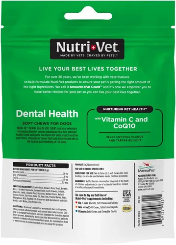 Miniatura 7 de Nutri-Vet Masticables suaves para la salud dental para perros, esenciales para cachorros, removedor de placa, suministros para mascotas, ambientador