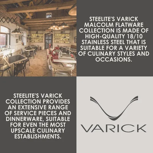 Miniatura 6 de Steelite Varick Malcolm - Cubertería con textura martillada satinada, mango moderno, utensilios de acero inoxidable 18/10, cubiertos para uso