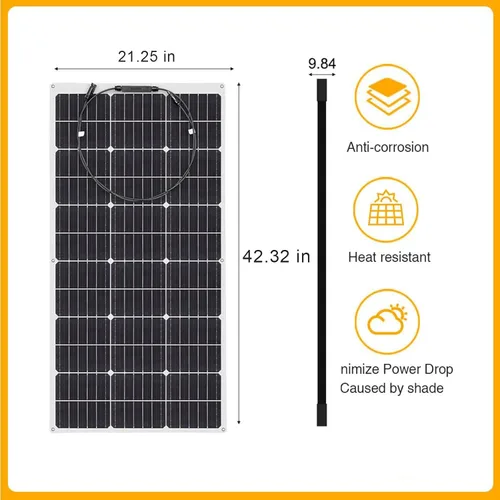 Miniatura 2 de XINPUGUANG Kit de sistema de panel solar de 12 V 200 W, panel solar flexible de 100 W, cargador de batería monocristalino con cable de extensión