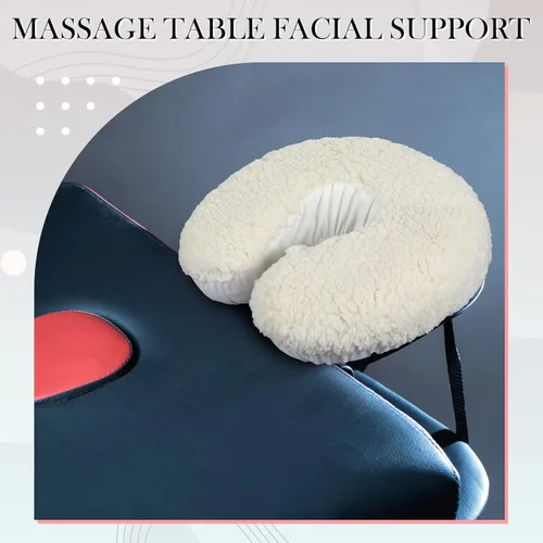 Miniatura 5 de Mixweer 2 fundas de almohada de forro polar para reposacabezas de mesa de masaje de 14.6 x 13 pulgadas, almohadilla de almohada para reposacabezas