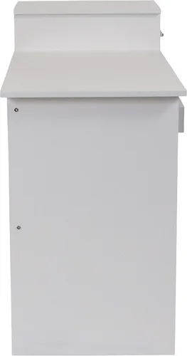 Miniatura 5 de BizChair Escritorio blanco para computadora con estantes y cajón