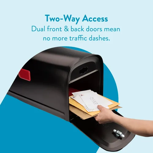 Miniatura 9 de Architectural Mailboxes 6300B-10 Oasis 360 Buzón de paquete con bloqueo, extragrande, negro, 6300B-10 Galvanized steel build with a secure steel