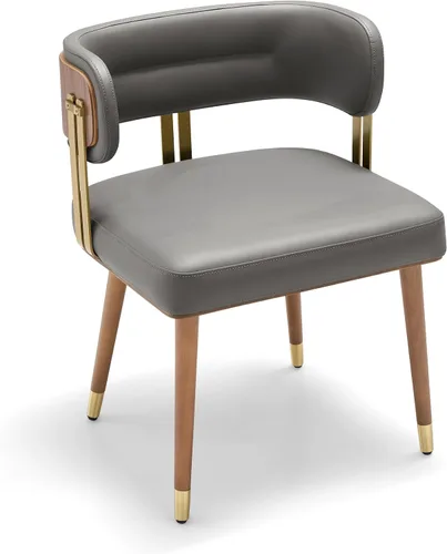 Miniatura 34 de ARTPLAN Juego de 2 sillas de comedor de cuero de nogal, modernas sillas de cocina con cojín de espuma de alta resistencia y marco de acero 2-Azul
