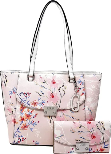 GUESS Conjunto de bolso y cartera con logotipo floral para mujer colorado multi