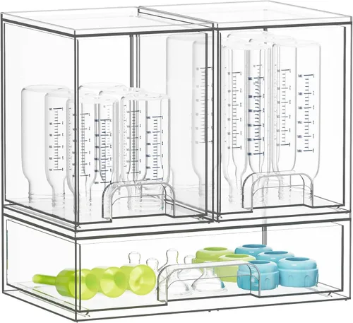 Miniatura 8 de SpaceAid Organizador de almacenamiento de botellas para bebé, contenedor organizador de estación de botellas de acrílico, cajones transparentes