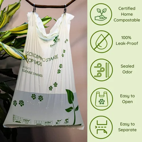 Miniatura 2 de Pawtria Certified Home - Bolsas compostables para excrementos de perro (120), bolsas para excrementos de perros, arena para gatos, almidones