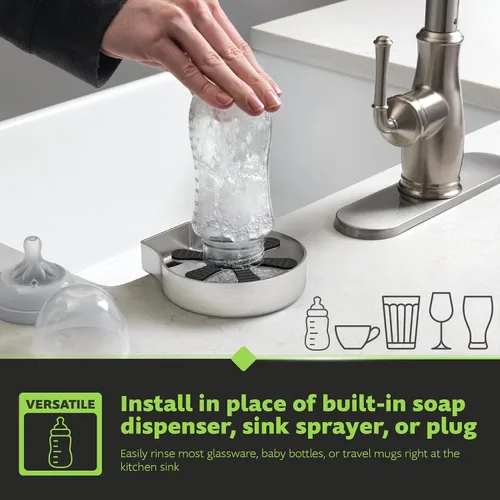 Miniatura 6 de Homewerks GR001SS Enjuagador de Vidrio para Fregaderos de Cocina, Enjuagador de Vidrio de Barra de Acero Inoxidable