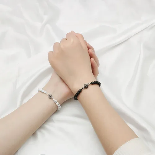 Miniatura 3 de Pulsera con texto en inglés "I Love You" para parejas, regalos para mi hombre, novio, novia, marido, esposa, mi amor, prometida, para el día de San