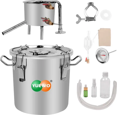 Miniatura 5 de YUEWO DIY 8Gal 30L alcohol Moonshine etanol todavía licores de acero inoxidable caldera agua Destilador hogar vino kit de fabricación