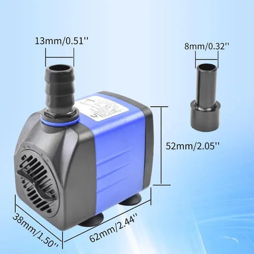 Miniatura 2 de CONQUERALL Pequeña bomba de agua sumergible 118GPH 8W Smart para la circulación de la irrigación de la fuente del jardín