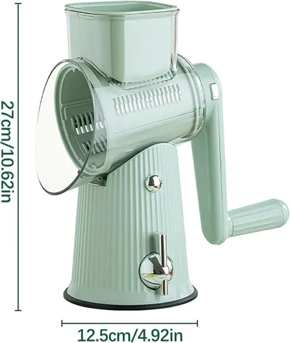 Miniatura 3 de Rallador de queso giratorio 5 en 1 para cocina, trituradora de zanahorias, trituradoras de alimentos con 5 juegos de cuchillas intercambiables
